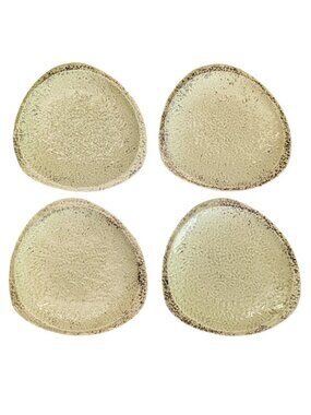 Fortunata Casa Mia Set of 4 Green Triangular Plates NEW Italy Adiano Tolomei MCM